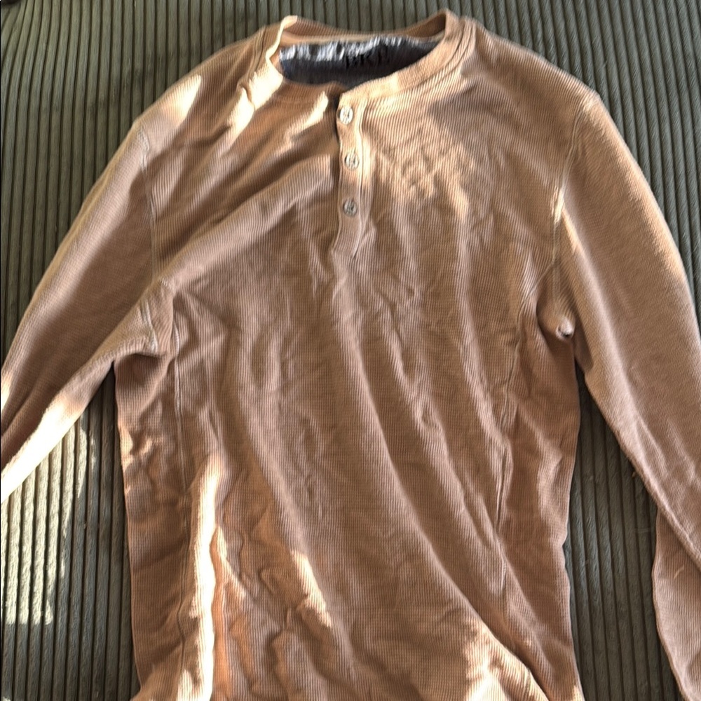 Men's Tan Henley Shirt